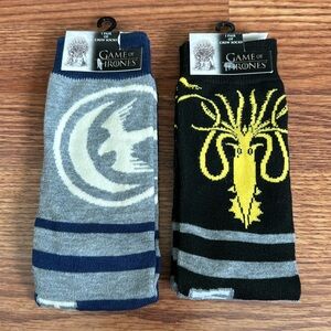 NWT Game of Thrones Bundle of 2 Men’s Crew Socks size 6-12
